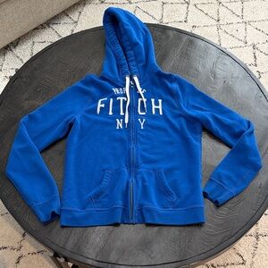 Y2K Abercrombie & Fitch Royal Blue Zip-Up Hoodie